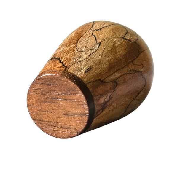 Handmade Toothpick Holder of Marquetry Pieced and Turned Wood - Picture 6 of 8